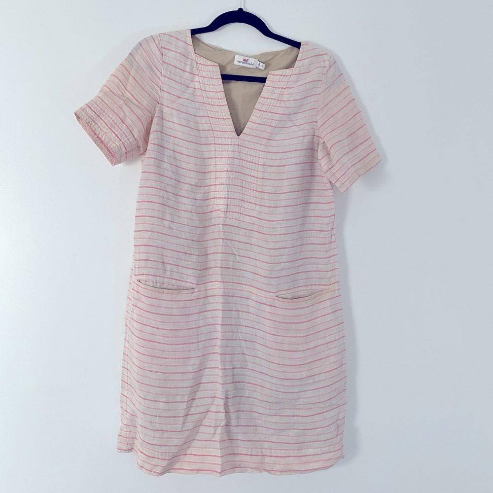 Vineyard Vines Pink Striped Dress with Pockets!